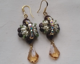 boucles d'oreilles "grand butterfly" baroque light topaz
