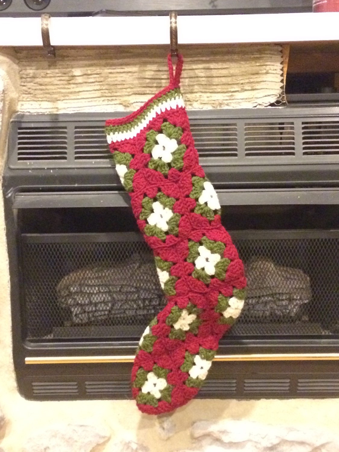 Granny Square Stocking Crochet Christmas Stocking Christmas