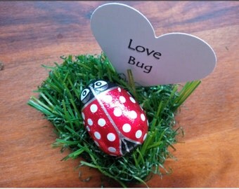 Personalised Chocolate Ladybird LoveBug Heart Wedding Party Favours