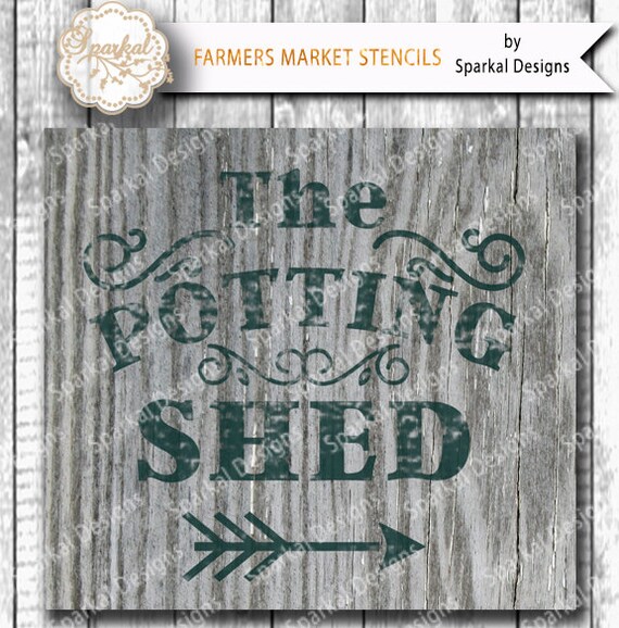 Shed Sign Stencil SVG, Digital Potting Shed Cutting design, Vinyl 