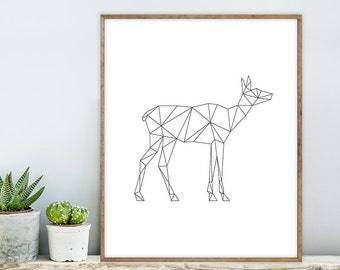 Geometric deer | Etsy