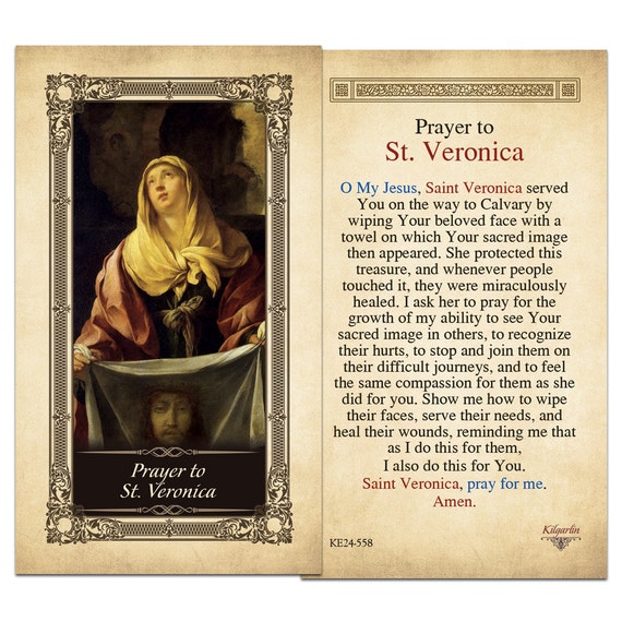 Prayer To St. Veronica Laminated Holy Card By Shopcatholiccompany