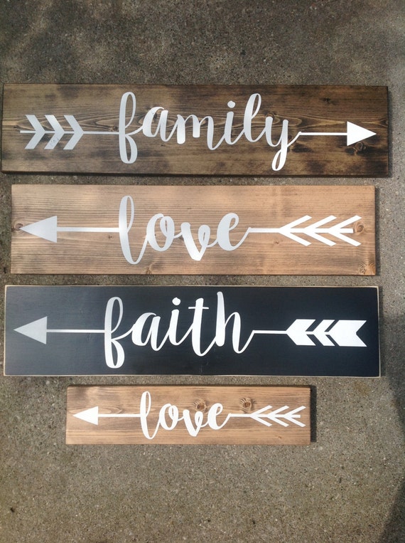 ARROW Wood Sign pick one rustic sign Family Love