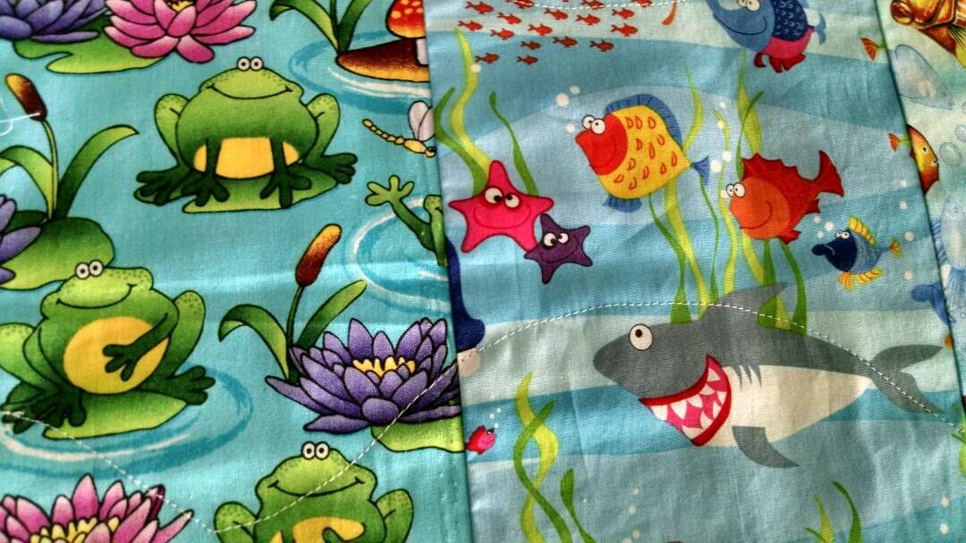 Handmade Colorful Double Sided Placemats Sea Creatures