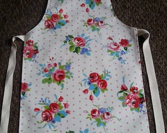 Child's Wipeable Pretty Floral Oil Cloth Apron