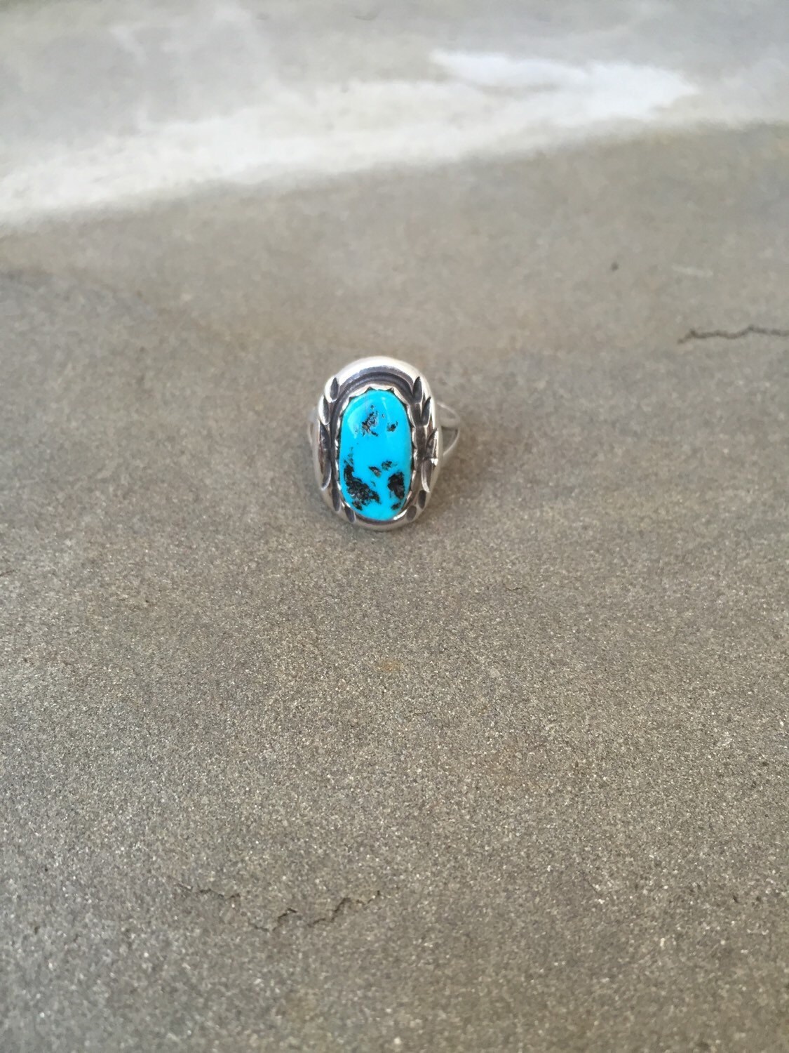 Vintage Turquoise Pinky Ring size 4