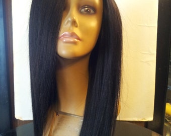 L@@K Sale! Custom U-Part Yaki Straight 100% Human Hair Wig