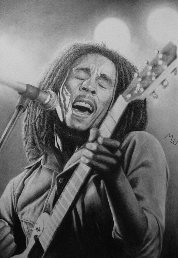 Original Artwork Bob Marley Graphite Pencil by ...