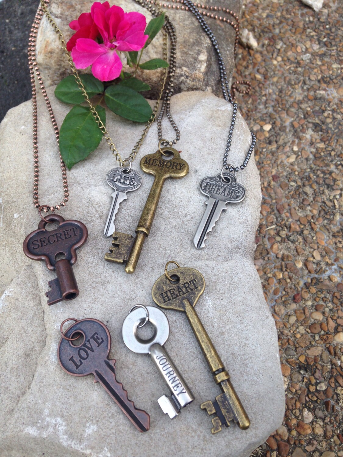 Giving Key Necklaces Key Necklace Long Key by SouthernIvyDesigns