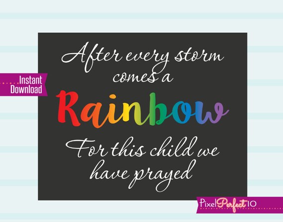 After Every Storm Comes A Rainbow Pregnancy Announcement Sign