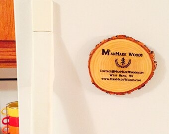 Your Custom Image Magnet Natural Wood Fridge Coaster