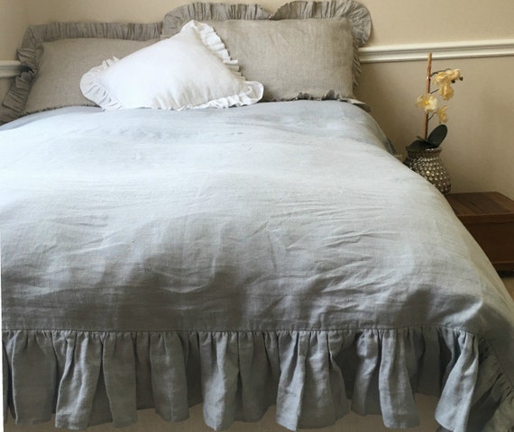 duck egg blue ruffle linen duvet cover by customlinenshandmade duck egg blue ruffle linen duvet cover by customlinenshandmade
