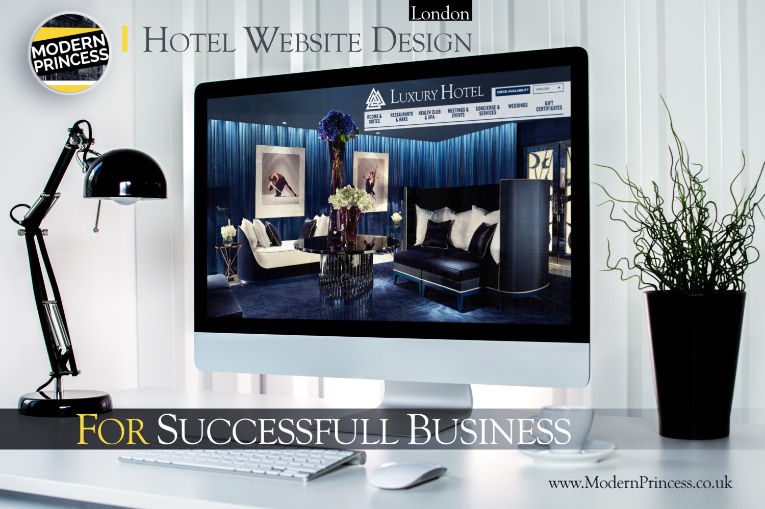 Luxury Hotel Website Design for Successful by ModernPrincessDesign