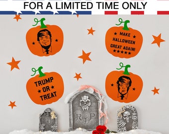 Halloween Decal, Trumpkin Pumpkin Wall Decal, Trump Decal, Trump Wall Decal, Pumpkin Decals, President Trump, President Trump Decal
