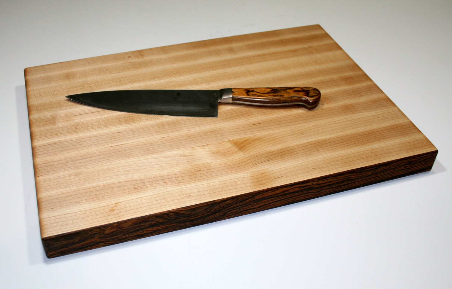 Bocote Wood Cutting Board and Japanese Knife Set by CutEdgeWood