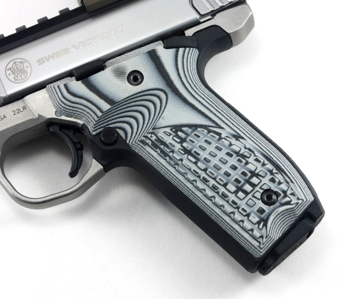 S&W Victory 22 Grips Grey/Black G10 Made in the USA