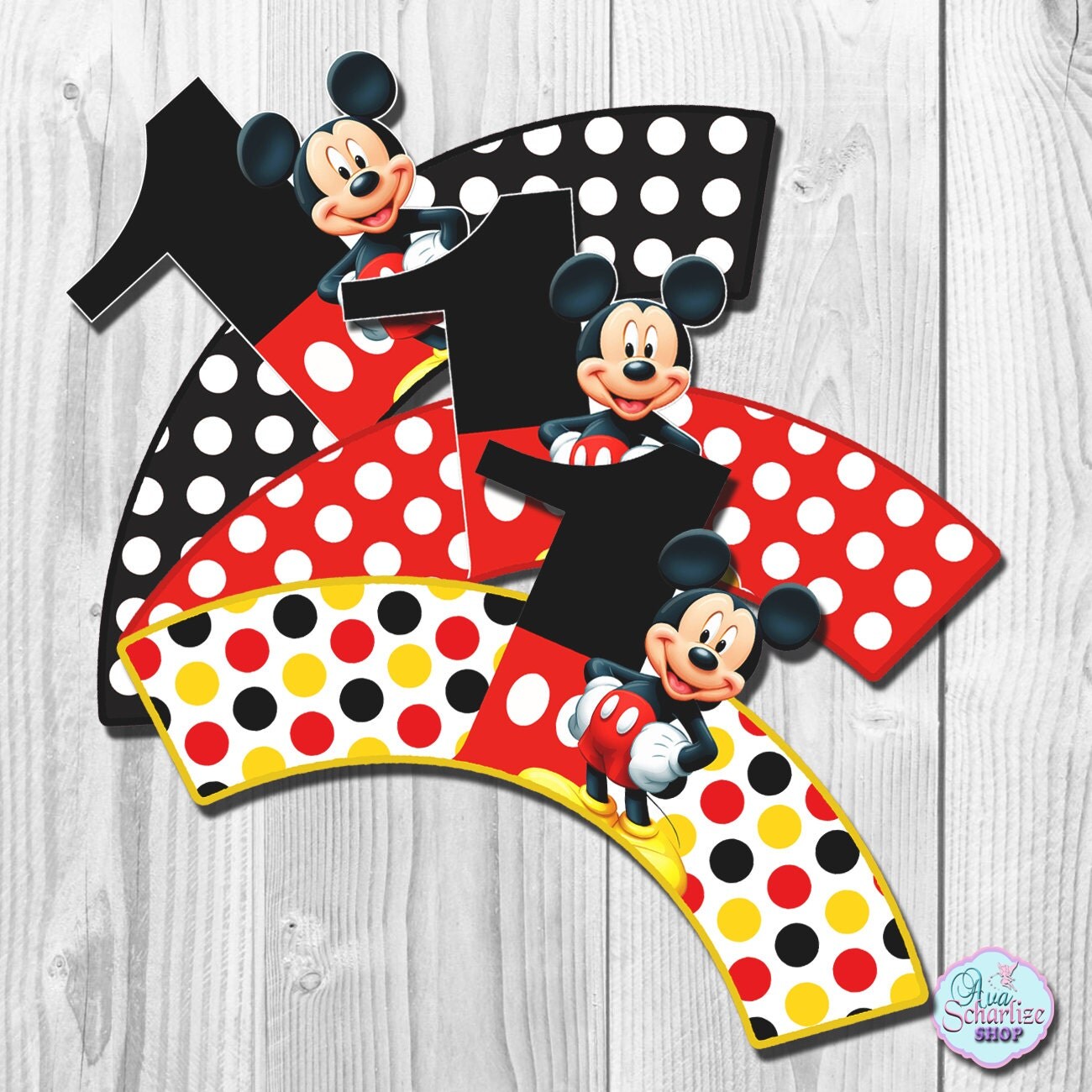 Mickey Mouse Cupcake Wrappers Cupcake Liner DIGITAL FILE
