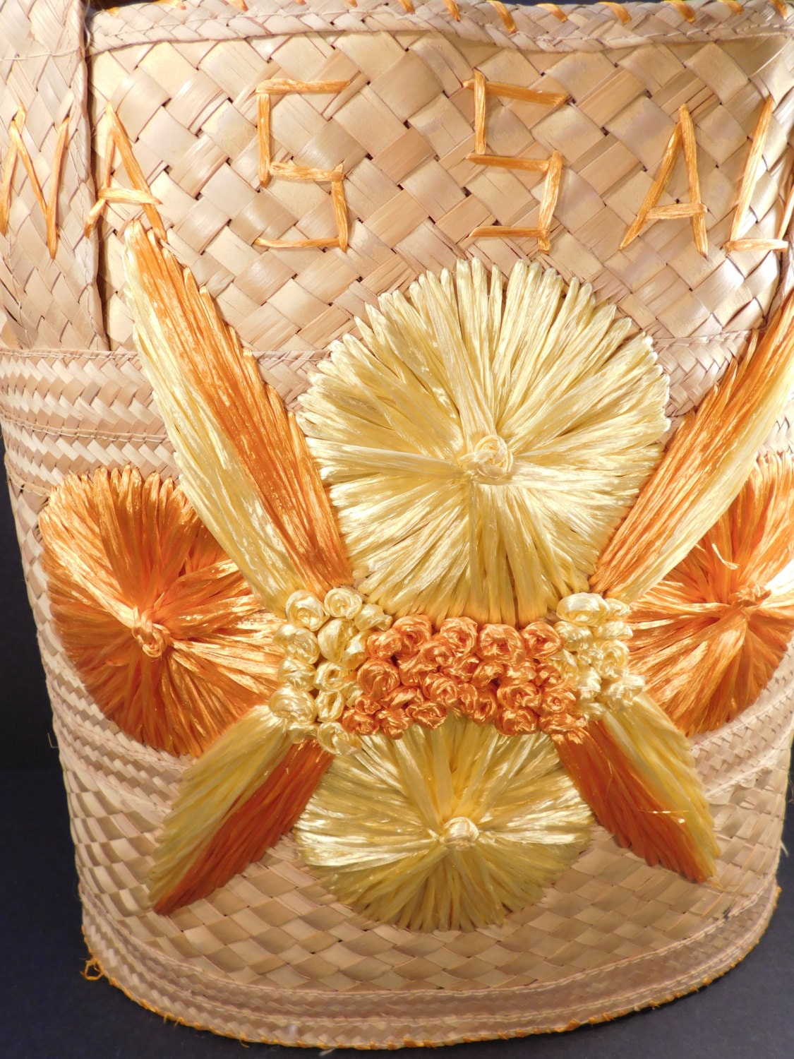 Vintage Nassau Tropical Straw Bag Vacation Bag Bahamas