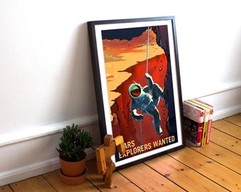NASA Mars travel recruitment poster - Mars Explorers wanted