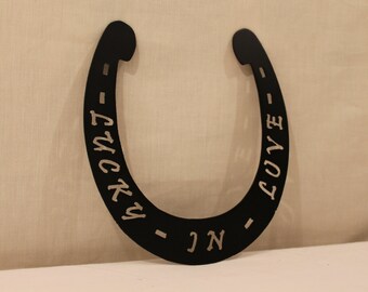Wedding gift Lucky in Love- Horse Shoe Art