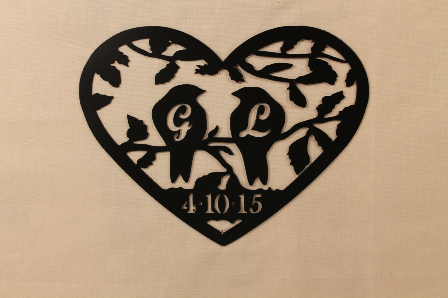 Wedding metal wall artLovebirdsPersonalized