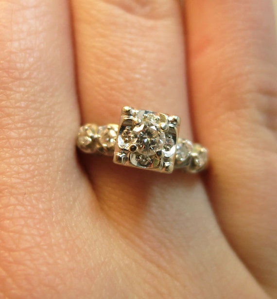 antique diamond engagement ring vvs diamonds