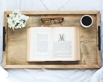 Serving Tray, Wood Serving Tray, Breakfast Tray, Housewarming Gift, Bed Tray Table, Breakfast Bed Tray, Coffee Table Tray, Reclaim Wood Look