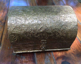 Vintage brass chest/ jewelry box