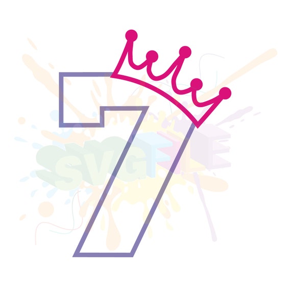 Download 7th Birthday SVG Files for Cutting Seven Girl Cricut Numbers