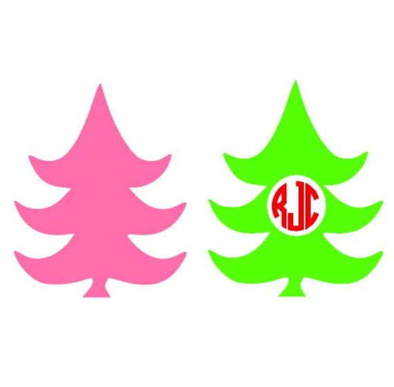 Download Simple to Cut Christmas Tree Monogram SVG