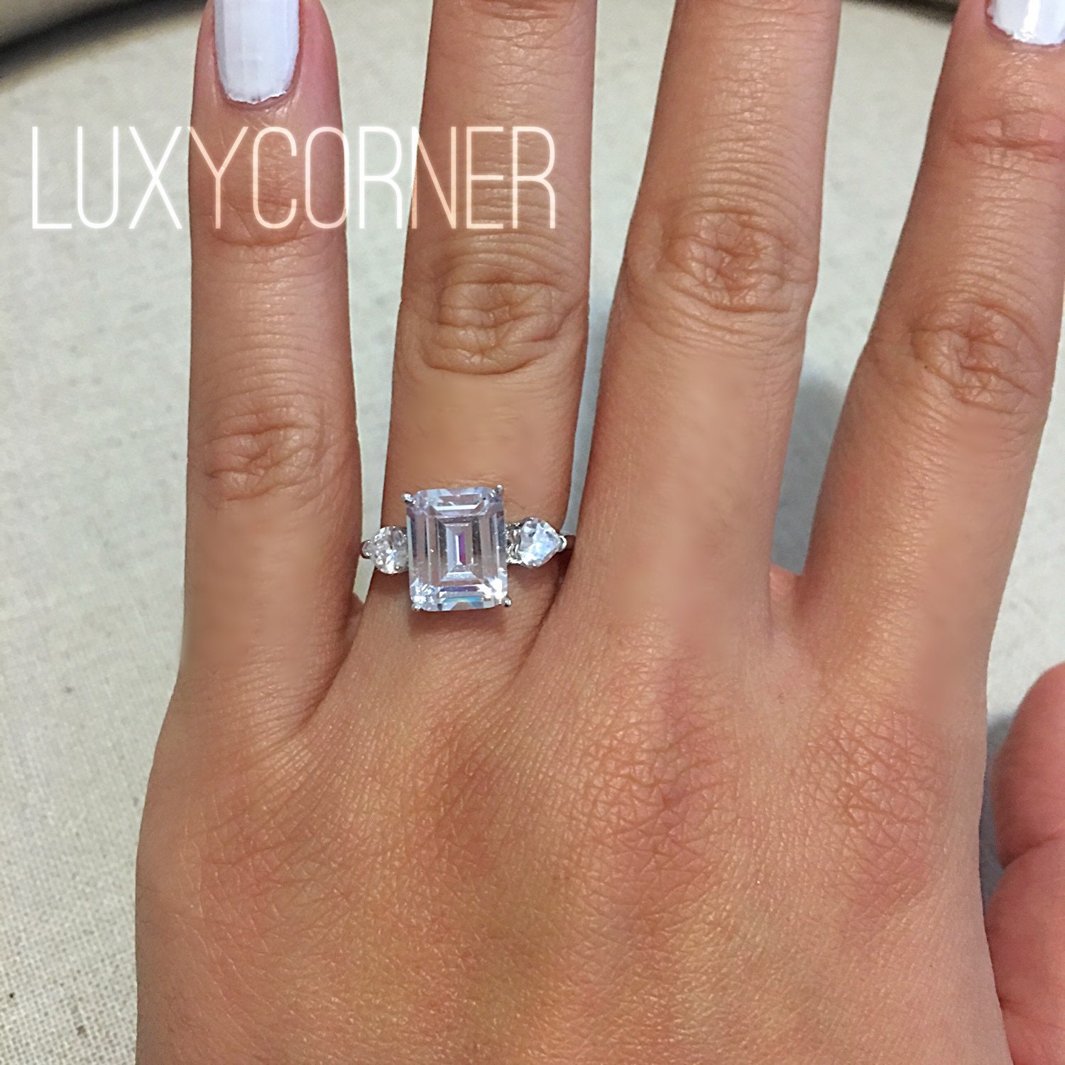 engagement ring emerald cut rectangle engagement ring wedding ring promise ring - 3 Carat Wedding Ring engagement ring emerald cut rectangle engagement ring wedding ring promise ring - 3 Carat Wedding Ring