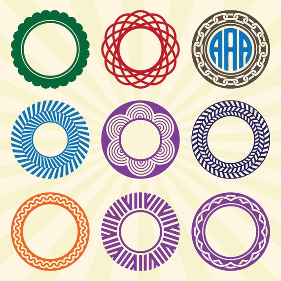 Circle Monogram SVG Circle Monogram Frame SVG Cut Files