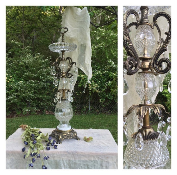 Vintage Crystal Floor Ashtray / Standing Ahtray / Vintage