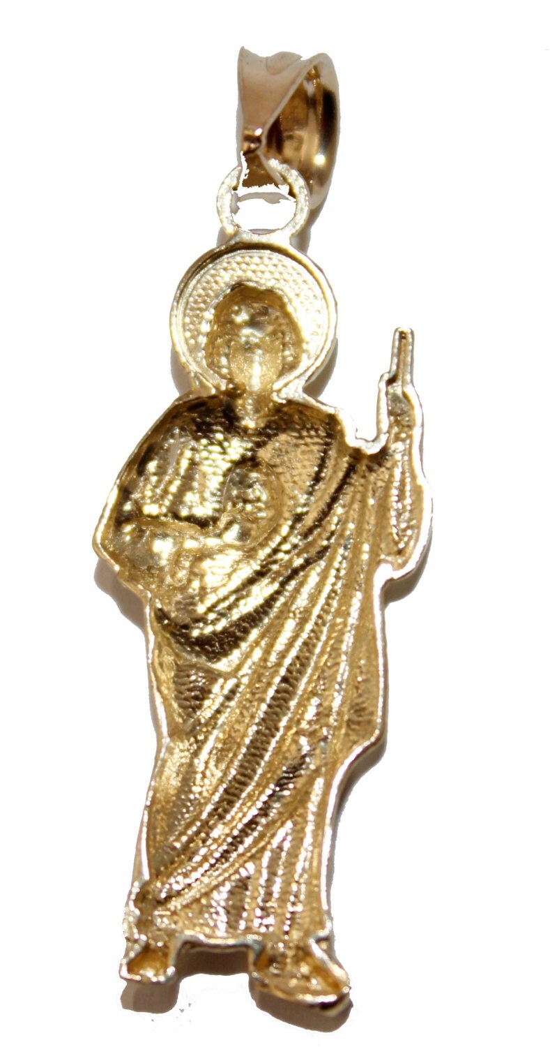 San Judas Tadeo 14k Solid Yellow Gold by MexicoLindoyQueRico
