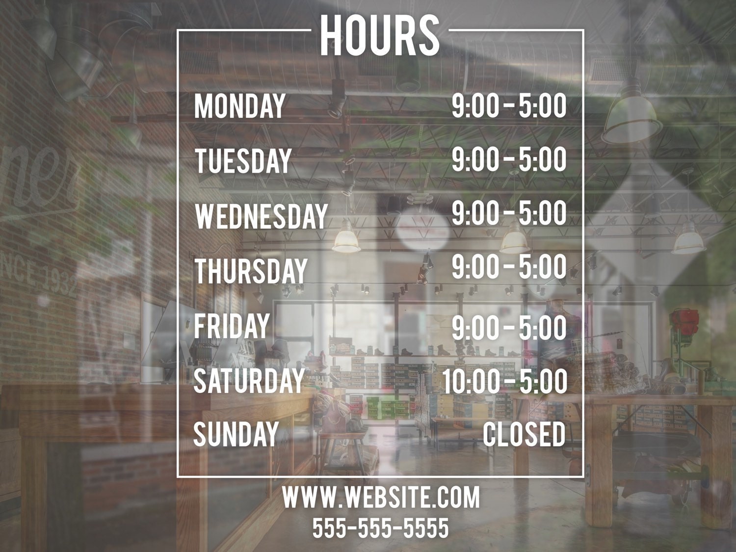 Store Business Hours Sign Vinyl Decal by shopATXdesigns on Etsy