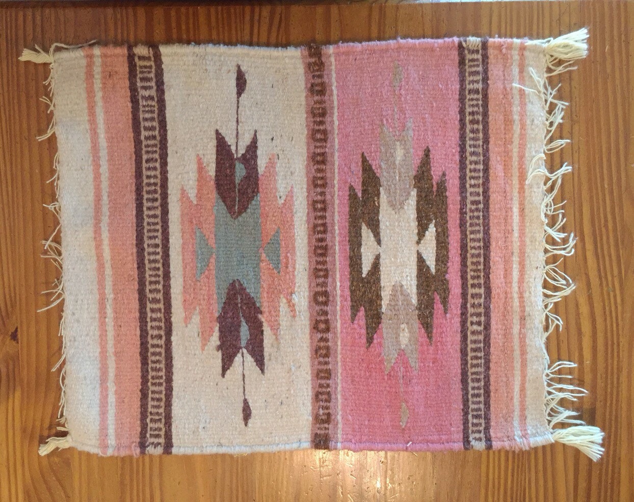 Zapotec Mexican woven placemats set of 5 wool woven