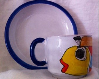 Vintage Nino Parrucca Espresso Cup and Saucer Set