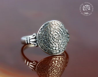 Phaistos Disc silver ring, antique ring, Phaistos Disc, silver Phaistos Disc, greek ring, ancient ring, greek jewelry, greek
