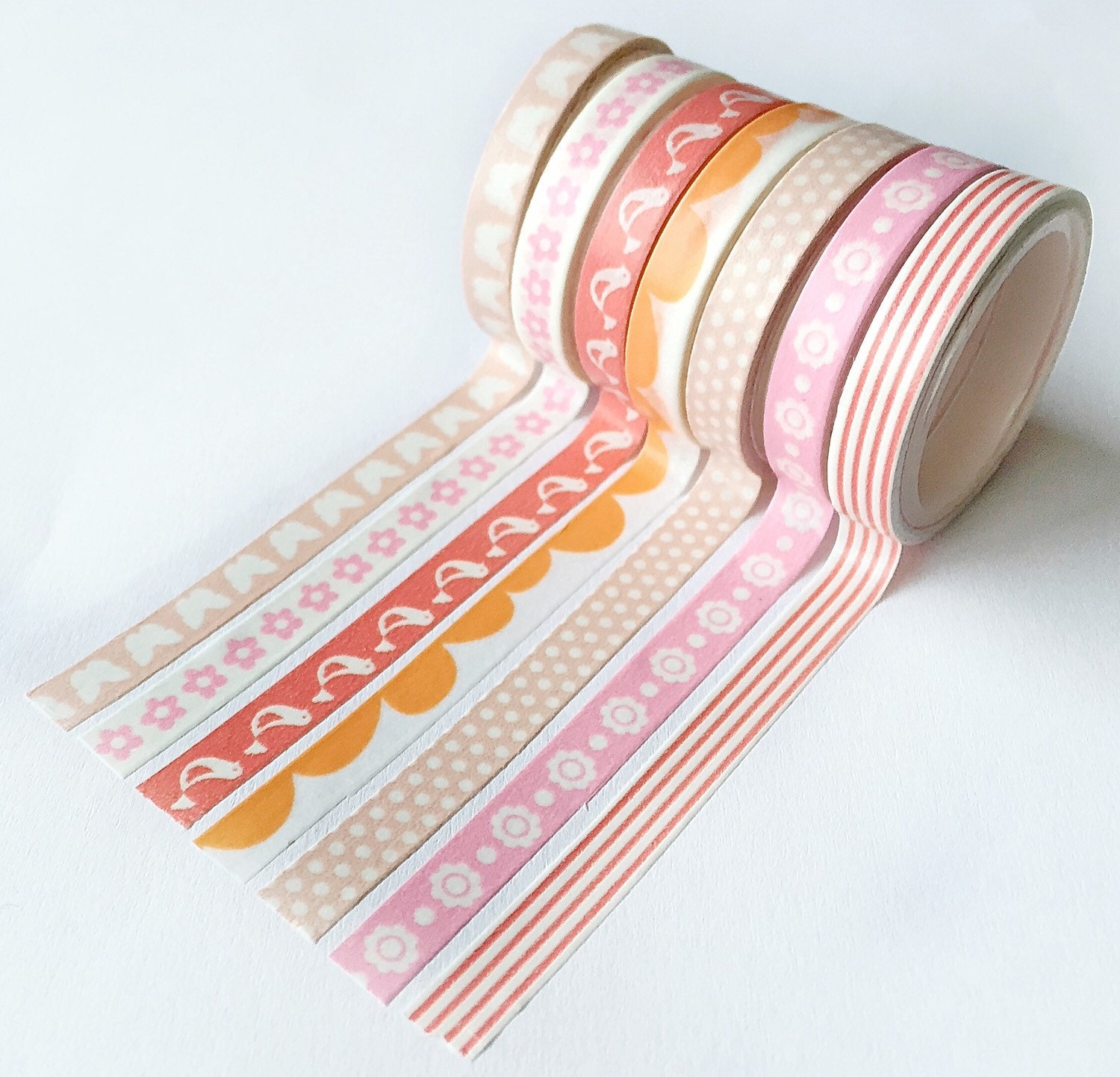 Soft pastel washi tape set thin 5mm small washi tape paper