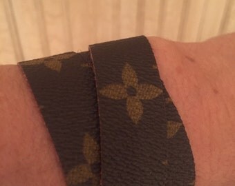 Triple wrap bracelet made with authentic Louis Vuitton canvas