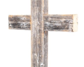 Barnwood USA Rustic Old Wooden Cross 12x16x2, Reclaimed Wood Hanging Wall Cross, (Additional Colors Available)