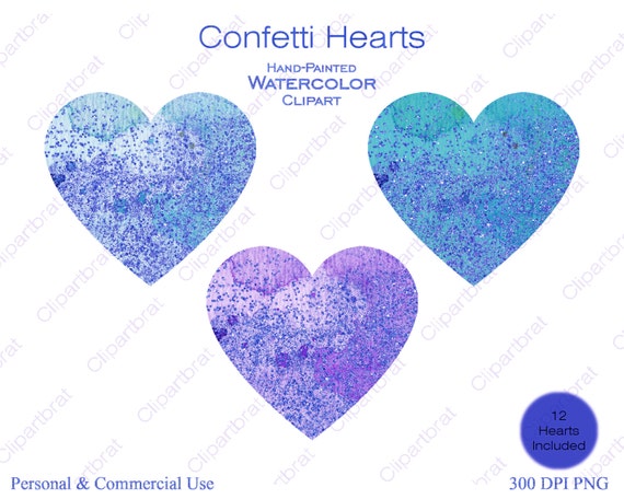 watercolor heart clipart - photo #40