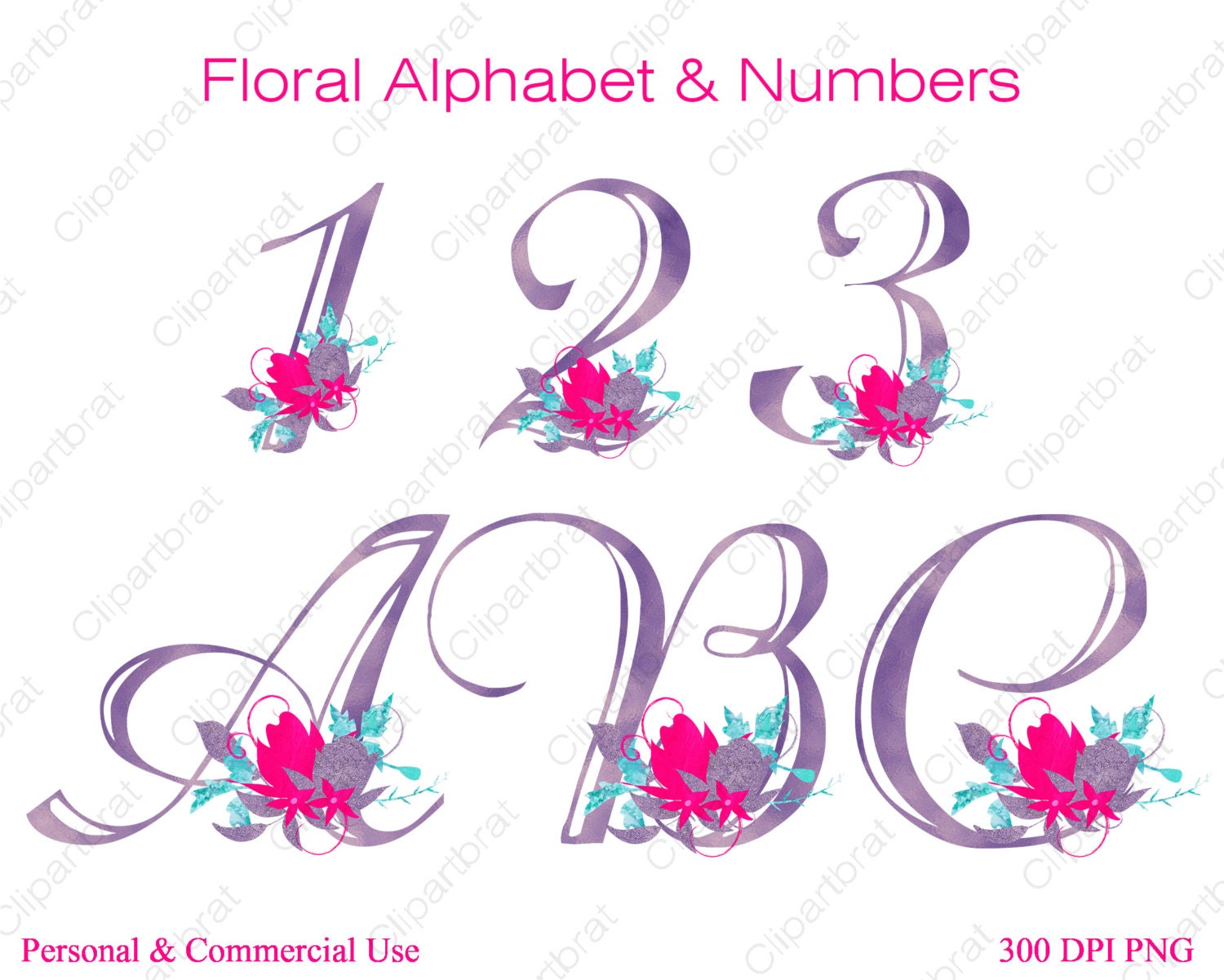 Download PINK & PURPLE ALPHABET Clipart Commercial Use Clipart ...