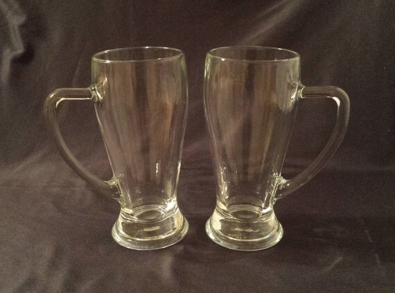 Fidenza Pilsner Beer Steins Mugs Heavy Clear Glass 0.4 Liter