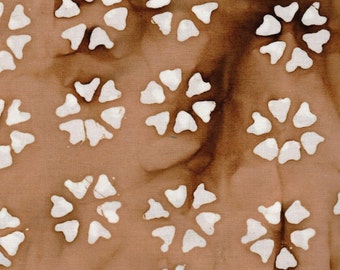 Batik 100% Cotton Fabric - Brown & White # 12