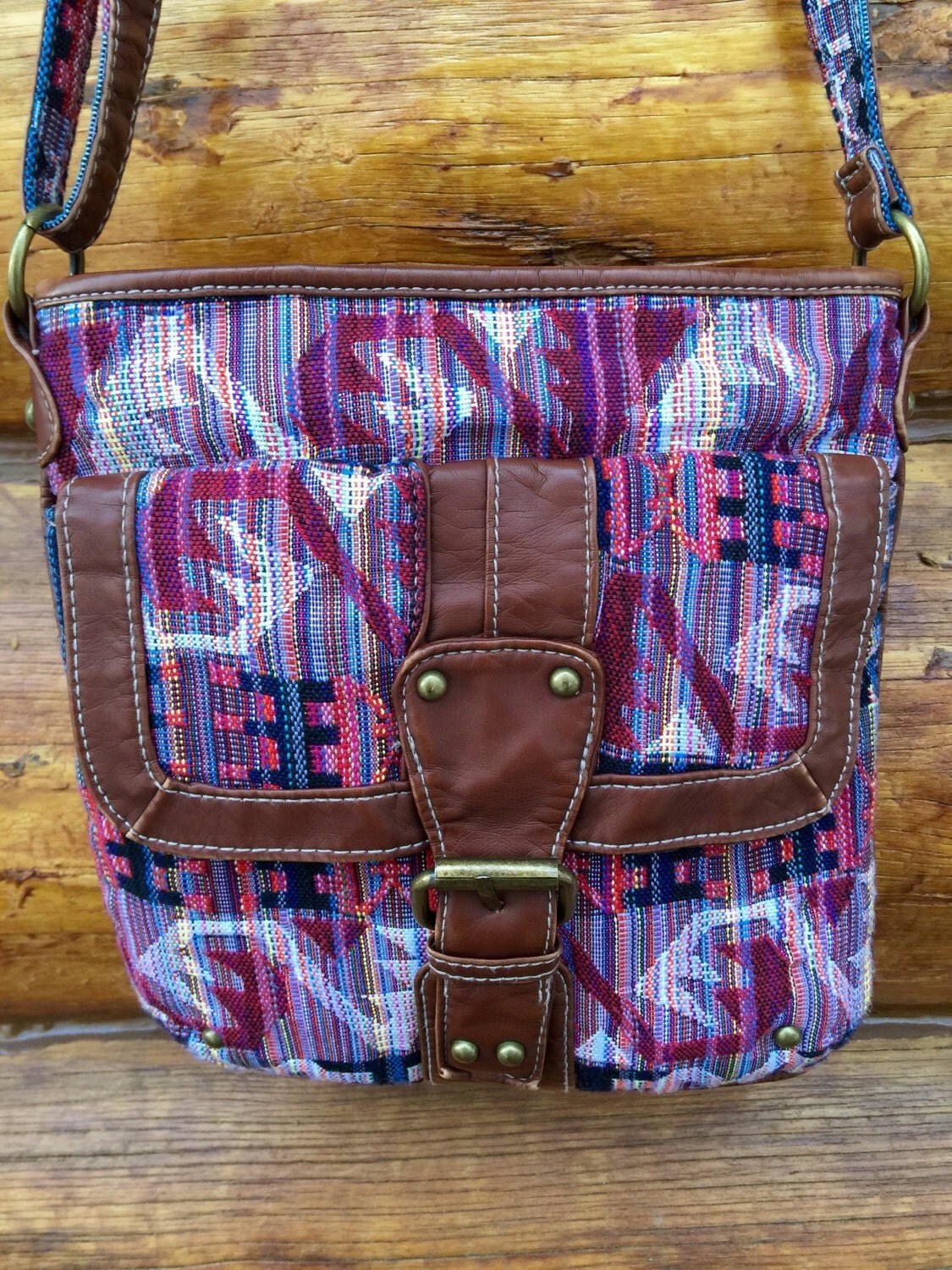 Red tribal crossbody bag by SomethinAboutYou on Etsy