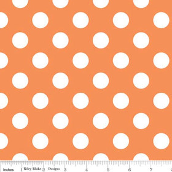 Orange and White Medium Dots by Riley Blake Designs Polka