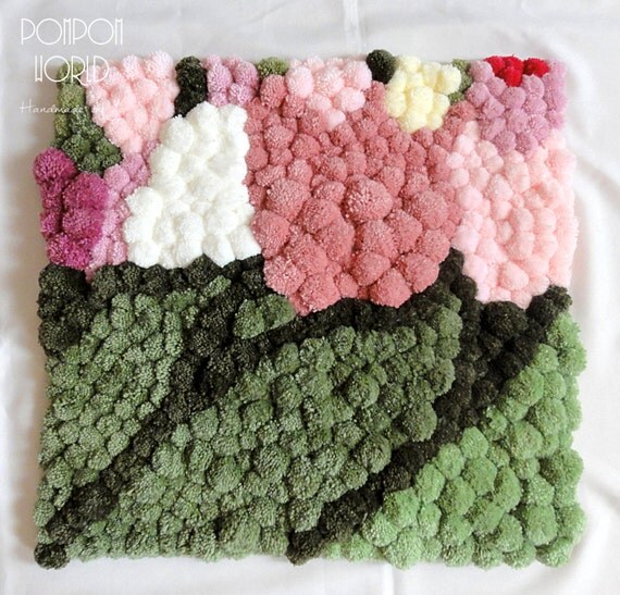 green pom rug pom Pom Girl Pom Room Rug Rug Colorful Rug Rug Flower Bedroom  Area Area