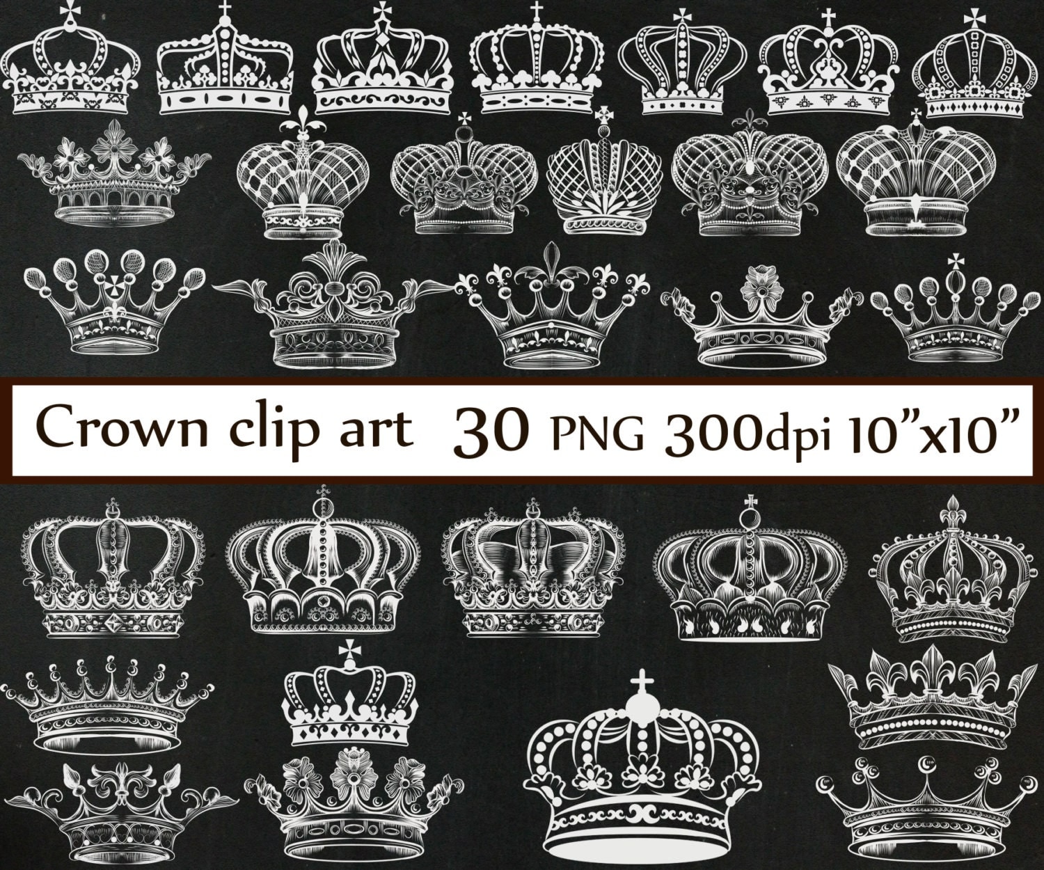Chalkboard Crown clipart CROWN CLIP ART Royal