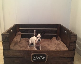 Wooden Dog Bed | Wine Crate Dog Bed for Medium Sized Dogs | FREE SHIPPING!